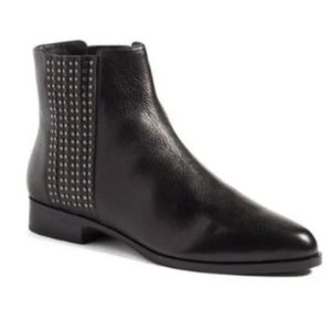 Diane Von Furstenberg Black Ankle Boots with Silver Studs
